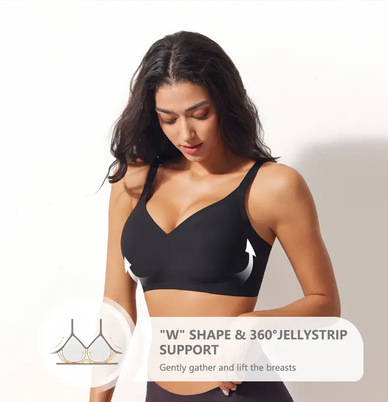 Jolly Women's Wireless Bra | Silky Soft, Deep V Design 7