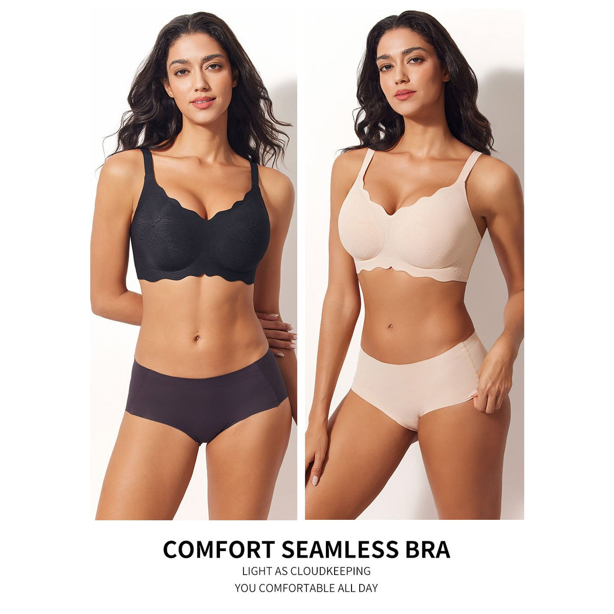 Jolly Women's Wireless Bra | Soft Stretch Fabric, U-Back Design 8