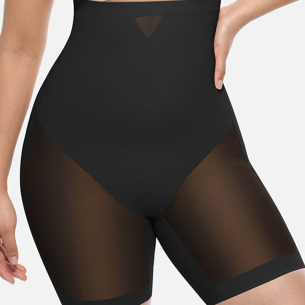 Mesh Women's High-Waisted Shorts | Breathable Mesh Fabric, Mid Thigh Length
