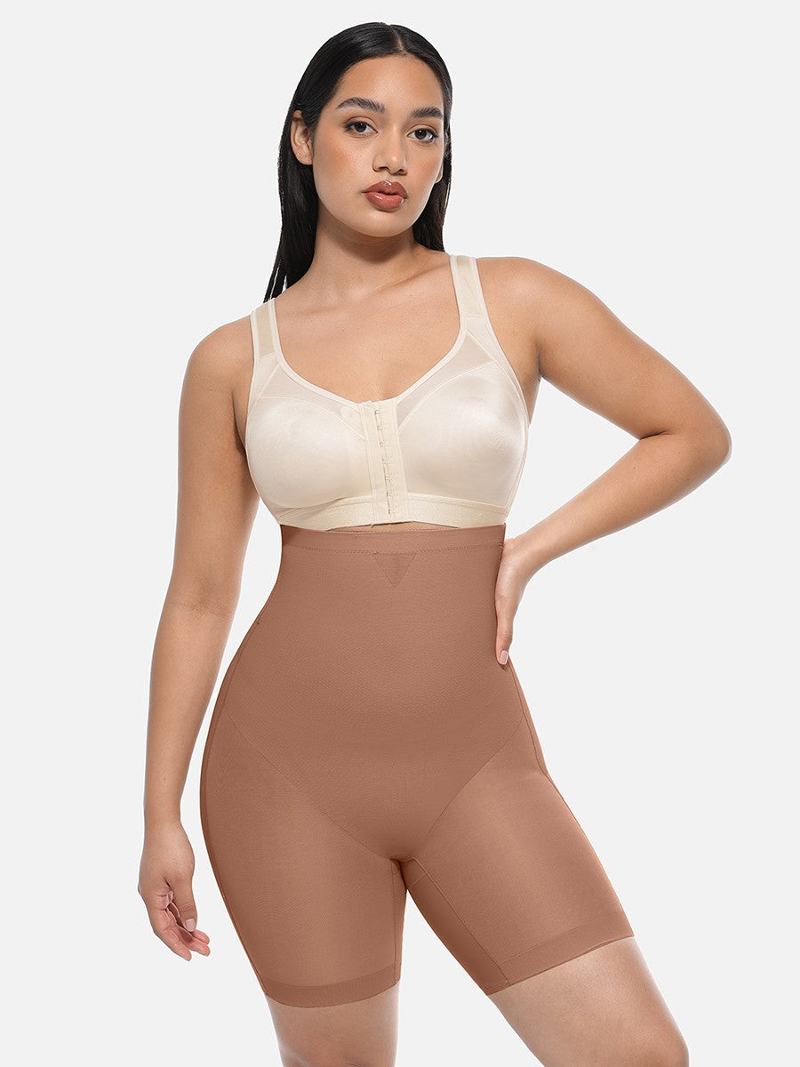 Mesh Women's High-Waisted Shorts | Breathable Mesh Fabric, Mid Thigh Length