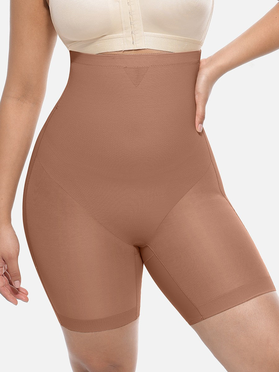Mesh Women's High-Waisted Shorts | Breathable Mesh Fabric, Mid Thigh Length