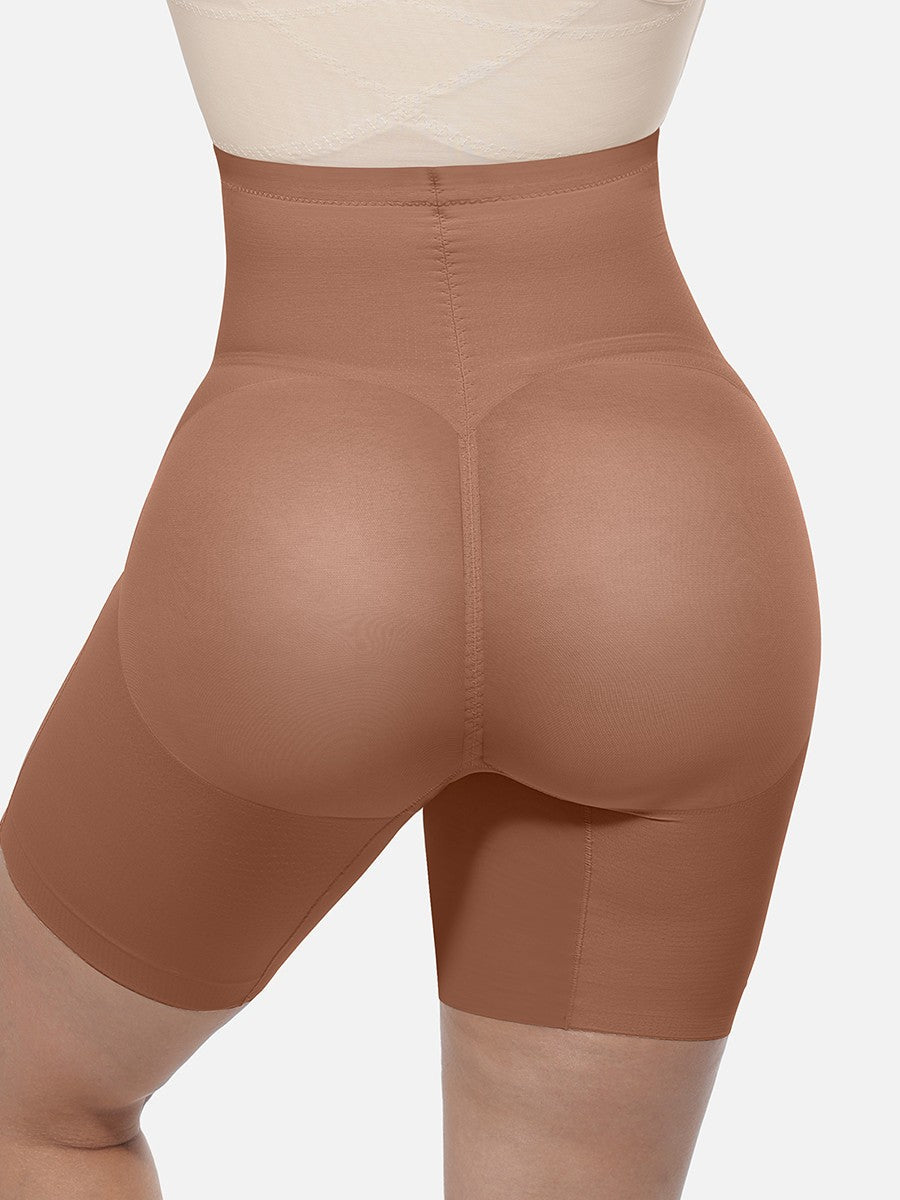 Mesh Women's High-Waisted Shorts | Breathable Mesh Fabric, Mid Thigh Length